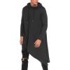 COOFANDY Men’s Hooded Poncho Cape Cloak Casual Asymmetric Hem Hoodie Sweatshirts(Black)