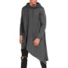 COOFANDY Men’s Hooded Poncho Cape Cloak Casual Asymmetric Hem Hoodie Sweatshirts(Dark Gray)