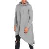 COOFANDY Men’s Hooded Poncho Cape Cloak Casual Asymmetric Hem Hoodie Sweatshirts(Gray)