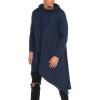COOFANDY Men’s Hooded Poncho Cape Cloak Casual Asymmetric Hem Hoodie Sweatshirts(Navy Blue)