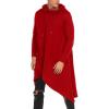 COOFANDY Men’s Hooded Poncho Cape Cloak Casual Asymmetric Hem Hoodie Sweatshirts(Red)