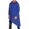 COOFANDY Men’s Hooded Poncho Cape Cloak Casual Asymmetric Hem Hoodie Sweatshirts(Snorkel Blue)