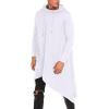 COOFANDY Men’s Hooded Poncho Cape Cloak Casual Asymmetric Hem Hoodie Sweatshirts(White)