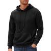 COOFANDY Mens Hooded Sweatshirt Long Sleeve Quilted Sweatshirt Casual Fashion Pullover Hoodies with Pocket(Black)