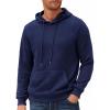 COOFANDY Mens Hooded Sweatshirt Long Sleeve Quilted Sweatshirt Casual Fashion Pullover Hoodies with Pocket(Navy Blue)