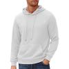 COOFANDY Mens Hooded Sweatshirt Long Sleeve Quilted Sweatshirt Casual Fashion Pullover Hoodies with Pocket(White)