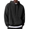 COOFANDY Men’s Hooded Sweatshirts Long Sleeve Casual Pullover Hoodie Waffle Knit Sweatshirt with Pocket(Black)