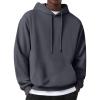 COOFANDY Men’s Hooded Sweatshirts Long Sleeve Casual Pullover Hoodie Waffle Knit Sweatshirt with Pocket(Dark Grey)
