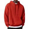 COOFANDY Men’s Hooded Sweatshirts Long Sleeve Casual Pullover Hoodie Waffle Knit Sweatshirt with Pocket(Red)
