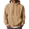 COOFANDY Men’s Hooded Sweatshirts Long Sleeve Casual Waffle Knit Pullover Hoodies with Kanga Pocket(Light Brown)
