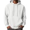 COOFANDY Men’s Hooded Sweatshirts Long Sleeve Casual Waffle Knit Pullover Hoodies with Kanga Pocket(White)