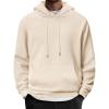 COOFANDY Mens Hoodie Long Sleeve Casual Pullover Hooded Sweatshirt Fashion Drawstring Hoodies with Pocket(Beige)