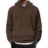 COOFANDY Mens Hoodie Long Sleeve Casual Pullover Hooded Sweatshirt Fashion Drawstring Hoodies with Pocket(Chestnut Brown)