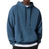 COOFANDY Mens Hoodie Long Sleeve Casual Pullover Hooded Sweatshirt Fashion Drawstring Hoodies with Pocket(Denim Blue)
