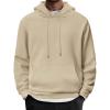 COOFANDY Mens Hoodie Long Sleeve Casual Pullover Hooded Sweatshirt Fashion Drawstring Hoodies with Pocket(Khaki)