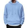 COOFANDY Mens Hoodie Long Sleeve Casual Pullover Hooded Sweatshirt Fashion Drawstring Hoodies with Pocket(Light Blue)