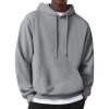 COOFANDY Mens Hoodie Long Sleeve Casual Pullover Hooded Sweatshirt Fashion Drawstring Hoodies with Pocket(Light Grey)