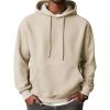 COOFANDY Mens Hoodie Long Sleeve Casual Pullover Hooded Sweatshirt Fashion Drawstring Hoodies with Pocket(Light Khaki)