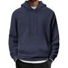 COOFANDY Mens Hoodie Long Sleeve Casual Pullover Hooded Sweatshirt Fashion Drawstring Hoodies with Pocket(Navy Blue)
