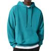 COOFANDY Mens Hoodie Long Sleeve Casual Pullover Hooded Sweatshirt Fashion Drawstring Hoodies with Pocket(Peacock Blue)