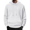 COOFANDY Mens Hoodie Long Sleeve Casual Pullover Hooded Sweatshirt Fashion Drawstring Hoodies with Pocket(White)