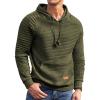 COOFANDY Mens Hoodies Pullover Casaul Long Sleeve Drawstring Waffle Knit Hooded Sweatshirt with Kanga Pocket(Army Green)