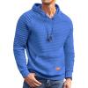 COOFANDY Mens Hoodies Pullover Casaul Long Sleeve Drawstring Waffle Knit Hooded Sweatshirt with Kanga Pocket(Blue One)