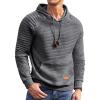 COOFANDY Mens Hoodies Pullover Casaul Long Sleeve Drawstring Waffle Knit Hooded Sweatshirt with Kanga Pocket(Dark Grey)