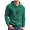 COOFANDY Mens Hoodies Pullover Casaul Long Sleeve Drawstring Waffle Knit Hooded Sweatshirt with Kanga Pocket(Green)