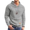 COOFANDY Mens Hoodies Pullover Casaul Long Sleeve Drawstring Waffle Knit Hooded Sweatshirt with Kanga Pocket(Grey)
