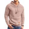 COOFANDY Mens Hoodies Pullover Casaul Long Sleeve Drawstring Waffle Knit Hooded Sweatshirt with Kanga Pocket(Light Pink)