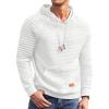 COOFANDY Mens Hoodies Pullover Casaul Long Sleeve Drawstring Waffle Knit Hooded Sweatshirt with Kanga Pocket(White)