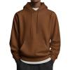 COOFANDY Mens Hoodies Pullover Long Sleeve Casual Fashion Sweatshirts Drawstring Gym Hooded Shirt with Kanga Pocket(Brown)