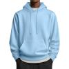 COOFANDY Mens Hoodies Pullover Long Sleeve Casual Fashion Sweatshirts Drawstring Gym Hooded Shirt with Kanga Pocket(Light Blue)
