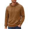 COOFANDY Mens Hoodies Pullover Long Sleeve Casual Fashion Sweatshirts Drawstring Gym Hooded Shirt with Kanga Pocket(Light Brown)