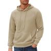 COOFANDY Mens Hoodies Pullover Long Sleeve Casual Fashion Sweatshirts Drawstring Gym Hooded Shirt with Kanga Pocket(Light Khaki)