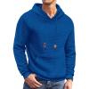 COOFANDY Mens Hoodies Sweatshirts Long Sleeve Fashion Waffle Knit Pullover Hoodie with Pocket(Blue)