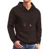 COOFANDY Mens Hoodies Sweatshirts Long Sleeve Fashion Waffle Knit Pullover Hoodie with Pocket(Coffee)