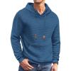 COOFANDY Mens Hoodies Sweatshirts Long Sleeve Fashion Waffle Knit Pullover Hoodie with Pocket(Deep Blue)