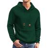 COOFANDY Mens Hoodies Sweatshirts Long Sleeve Fashion Waffle Knit Pullover Hoodie with Pocket(Green)