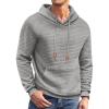 COOFANDY Mens Hoodies Sweatshirts Long Sleeve Fashion Waffle Knit Pullover Hoodie with Pocket(Grey)