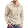 COOFANDY Mens Hoodies Sweatshirts Long Sleeve Fashion Waffle Knit Pullover Hoodie with Pocket(Khaki)