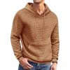 COOFANDY Mens Hoodies Sweatshirts Long Sleeve Fashion Waffle Knit Pullover Hoodie with Pocket(Light Coffee)