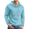 COOFANDY Mens Hoodies Sweatshirts Long Sleeve Fashion Waffle Knit Pullover Hoodie with Pocket(Sky Blue)