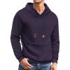 COOFANDY Mens Hoodies Sweatshirts Long Sleeve Fashion Waffle Knit Pullover Hoodie with Pocket(Violet)