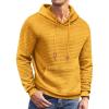COOFANDY Mens Hoodies Sweatshirts Long Sleeve Fashion Waffle Knit Pullover Hoodie with Pocket(Yellow)