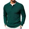 COOFANDY Men’s Knit Polo Long Sleeve Sweaters Collared Polo Sweater Casual Dress Pullover Fashion Golf Sweaters(Green)