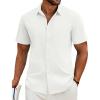 COOFANDY Men’s Knit Shirts Short Sleeve Casual Button Down Polo Shirt Summer Beach Vacation Shirts