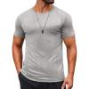 COOFANDY Mens Knit T-Shirts Casual Crewneck Short Sleeve Shirts Summer Tops Basic Pullover Tees(Light Steel)