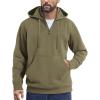 COOFANDY Mens Knitted Hoodie Sweater Long Sleeve Turtleneck Quarter Zip Pullover Sweaters with Pocket(Army Green)